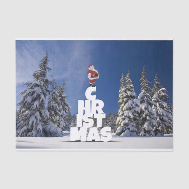 Christmas winter landscape tissue paper (Front)