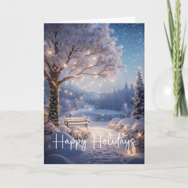 Christmas Winter Magical Garden Holiday Card (Front)