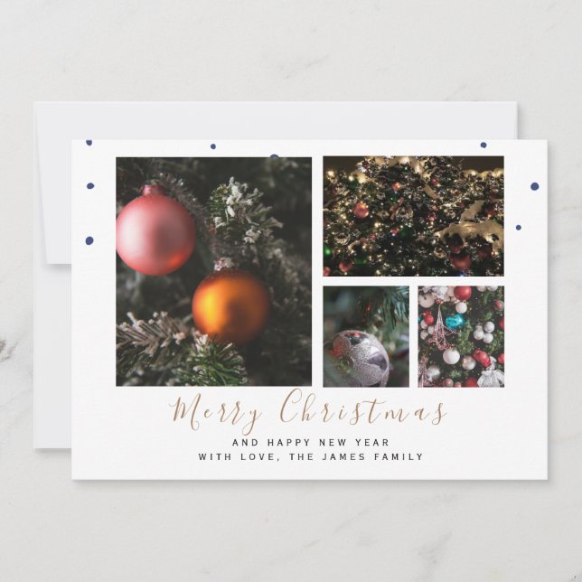 Christmas Winter Merry Christmas Happy New Year Ho Holiday Card (Front)