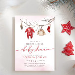 Christmas Winter Merry Little Baby Shower  Invitation<br><div class="desc">Merry Little Baby Shower Invitation,  Baby Laundry Shower Invite,  Christmas Shower Invitation,  Baby Clothes,  Winter Baby Shower.</div>