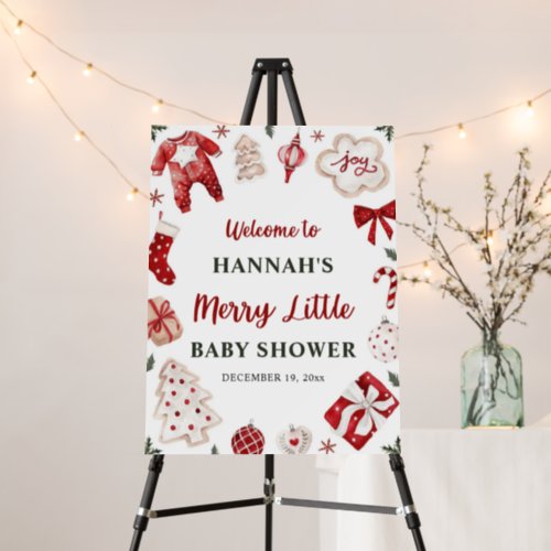 Christmas Winter Merry Little Baby Shower Welcome Foam Board