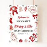 Christmas Winter Merry Little Baby Shower Welcome Poster<br><div class="desc">Christmas Winter Merry Little Baby Shower Welcome Poster</div>