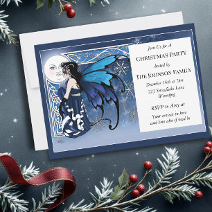 Christmas Winter Moon Fairy Invitation