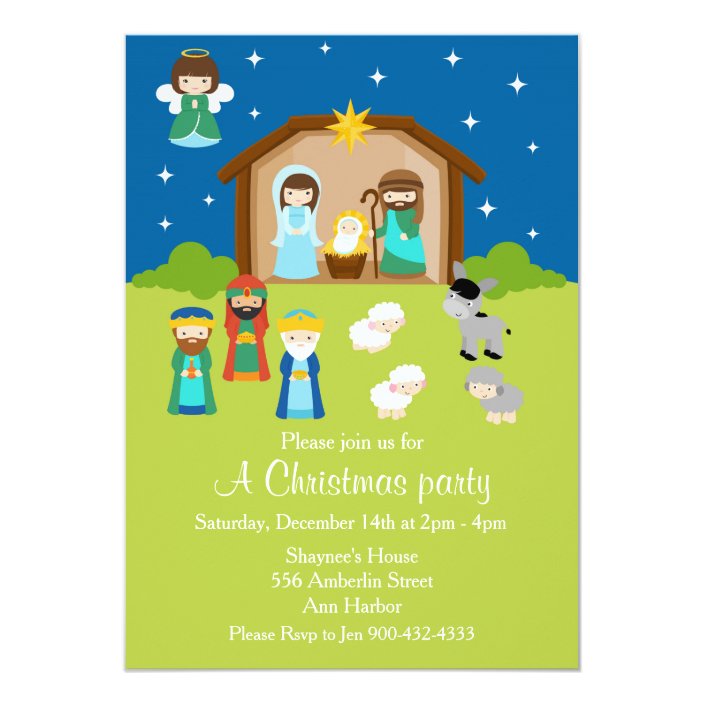 Christmas Winter Nativity Party Invitation | Zazzle.com