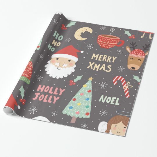 Christmas Winter Night Whimsical Fun Holiday Wrapping Paper | Zazzle.com