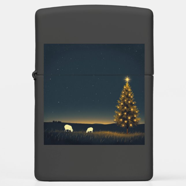 christmas winter night Zippo Lighter (Front)