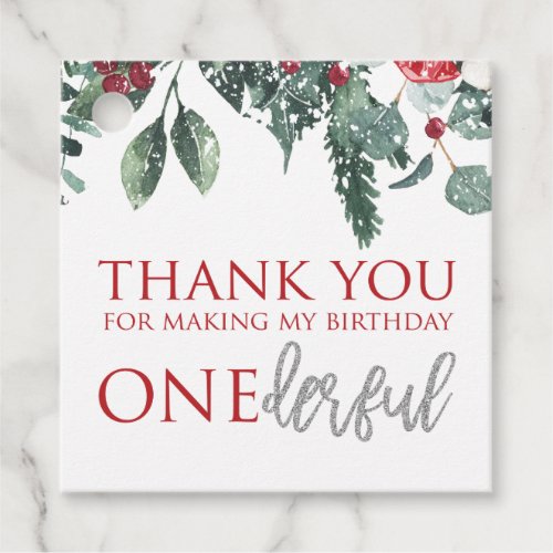 Christmas Winter Onederland first birthday Favor Tags