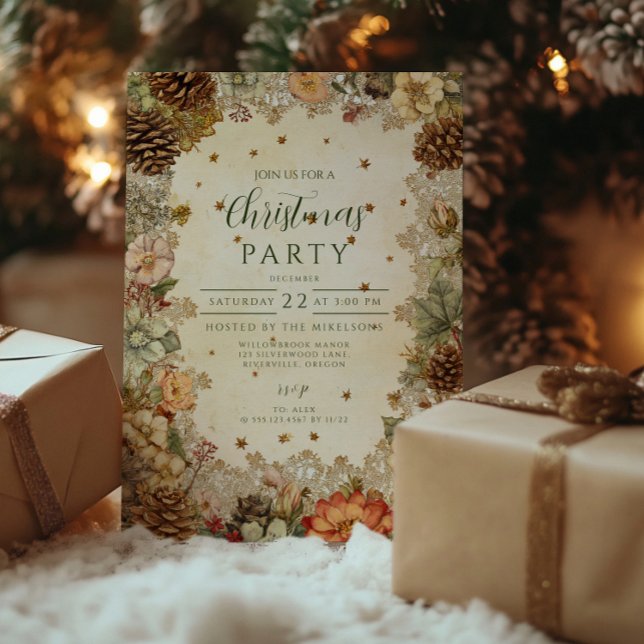 Christmas Winter Pine Elegance Invitation (Creator Uploaded)