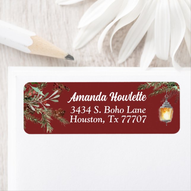 Christmas Winter Pine Floral Greenery  Label (Insitu)