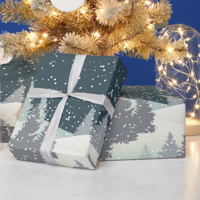 Christmas Winter Pines Wrapping Paper (Holidays)