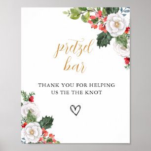 Christmas Winter Pretzel Bar Bridal Shower Sign