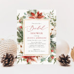 Christmas Winter Red Gold Bridal Shower Invitation<br><div class="desc">Christmas Winter Red Gold Bridal Shower Invitation</div>