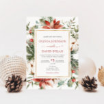 Christmas Winter Red Green Gold Wedding Invitation<br><div class="desc">Celebrate your holiday wedding in style with this Christmas Winter Red Green Gold Wedding Invitation. Featuring a festive palette of rich red, lush green, and elegant gold accents, this design perfectly captures the warmth and charm of the holiday season. Ideal for winter or Christmas-themed weddings, the invitation combines timeless elegance...</div>