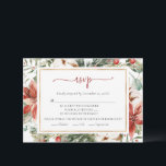 Christmas Winter Red Green Gold Wedding RSVP Card<br><div class="desc">Celebrate your holiday wedding with our Christmas Winter Red Green Gold Wedding RSVP Card! This elegant design features festive red, green, and gold accents, perfect for setting the tone for a magical winter celebration. With its classic yet stylish look, this RSVP card complements any Christmas-themed wedding, ensuring your guests can...</div>
