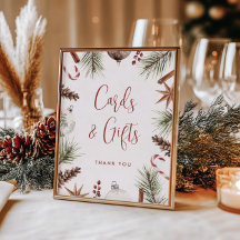 Christmas Winter Rustic Bridal Shower Cards Gifts