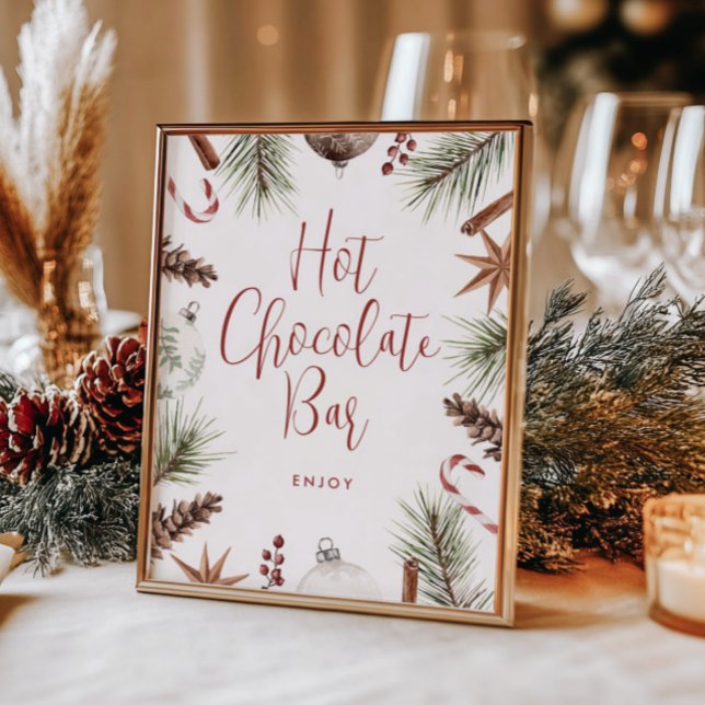Christmas Winter Rustic Hot Chocolate Bar Poster (Creator Uploaded)