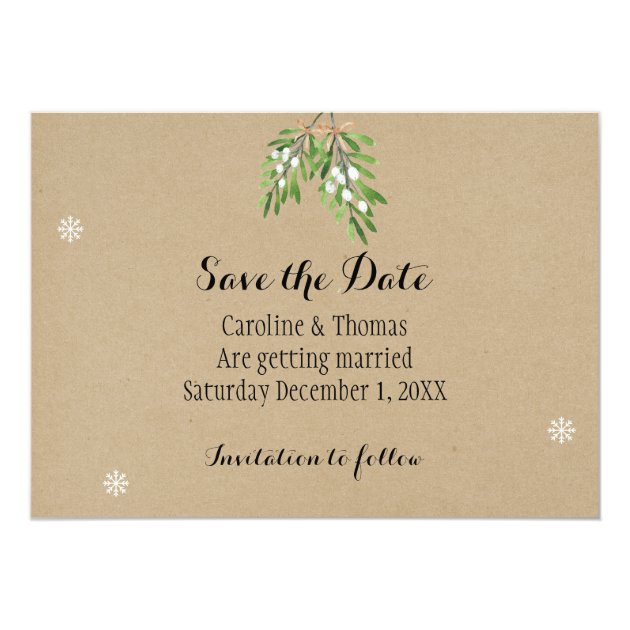 Christmas Winter Save The Date Card Invitation