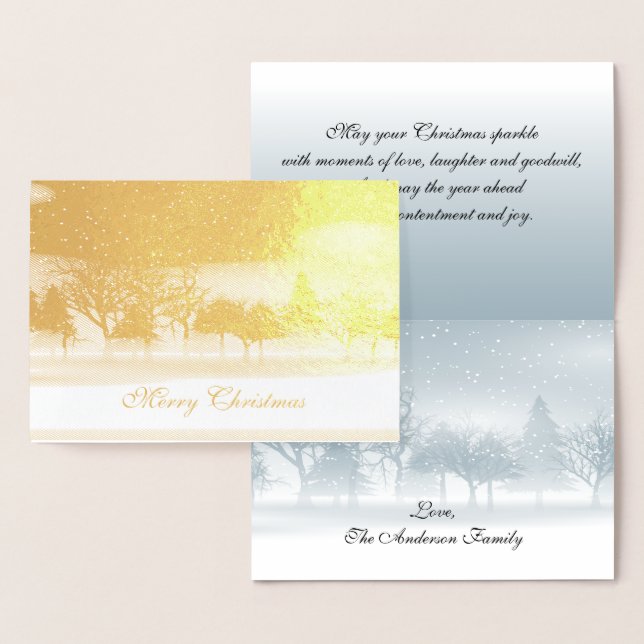 Christmas Winter Scene Foil Card (Display)