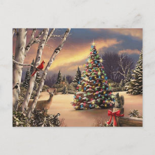 Christmas Winter Scene Holiday Postcard