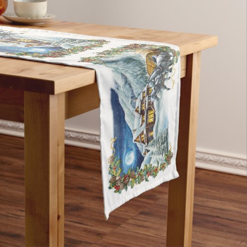 Christmas Winter Scene Long Table Runner