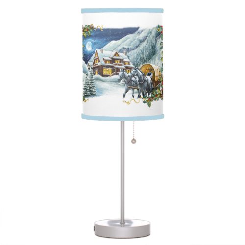 Christmas Winter Scene Table Lamp