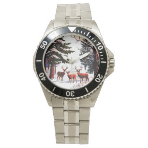 Christmas Winter Scene Vintage Gift Watch