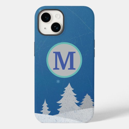 Christmas Winter Scenery with Pine Trees and Snow Case_Mate iPhone 14 Case