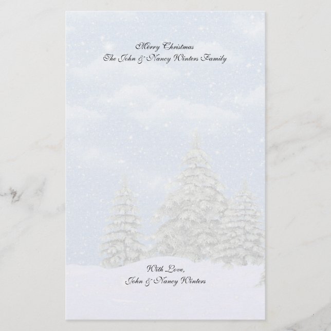 Christmas Winter Scenes Stationery (Front)