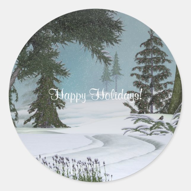 Christmas Winter Scenes Sticker (Front)