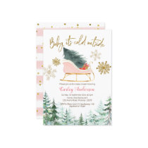 Christmas Winter Sleigh baby it's cold outside Invitation