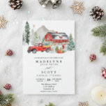 Christmas Winter Snow Barn Country Wedding  Invitation<br><div class="desc">This design may be personalized in the area provided by changing the photo and/or text. Or it can be customized by clicking Personalize this Template and then choosing the click to customize further option and delete or change the color of the background, add text, change the text color or style,...</div>