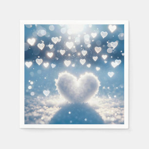 Christmas Winter Snow Hearts Napkins