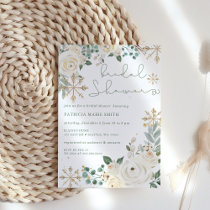 Christmas Winter Snowflake Floral Bridal Shower Invitation