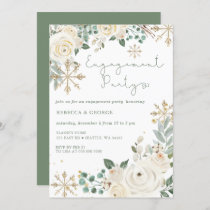 Christmas Winter Snowflake Floral Engagement Invitation