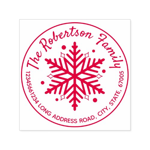 Christmas Winter Snowflake Return Address Self_inking Stamp