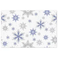 Watercolor Snowing Snowflakes Navy Blue and White Tissue Paper