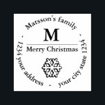 Christmas winter snowflakes monogram self-inking stamp<br><div class="desc">Christmas winter snowflakes monogram design.</div>