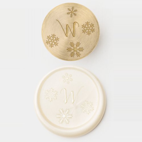 Christmas Winter Snowflakes Monogram Wax Seal Stamp
