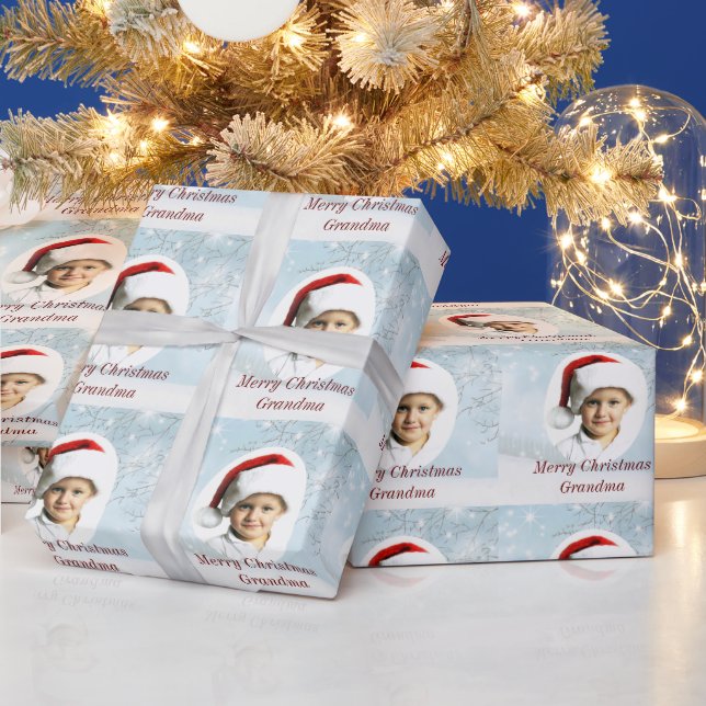 Christmas  Winter Snowflakes Trees Photo Wrapping Paper (Holidays)