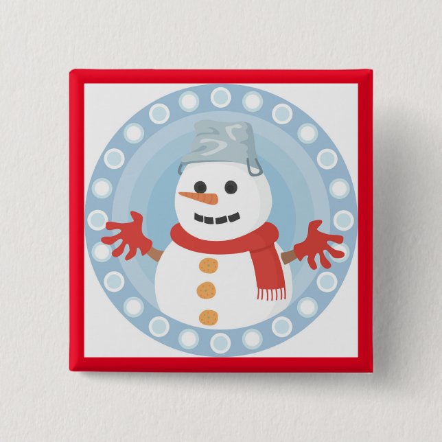 CHRISTMAS WINTER SNOWMAN BUTTON (Front)