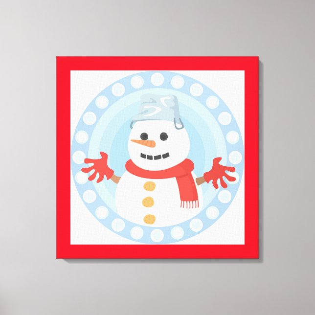 CHRISTMAS WINTER SNOWMAN CANVAS PRINT (Front)