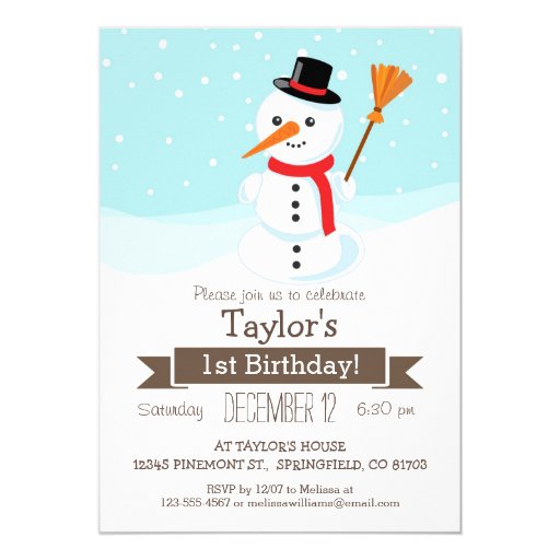 Snowman Birthday Invitations 6