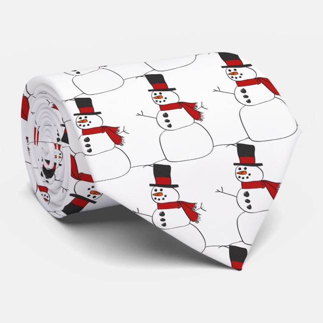 Christmas winter snowman neck tie (Rolled)