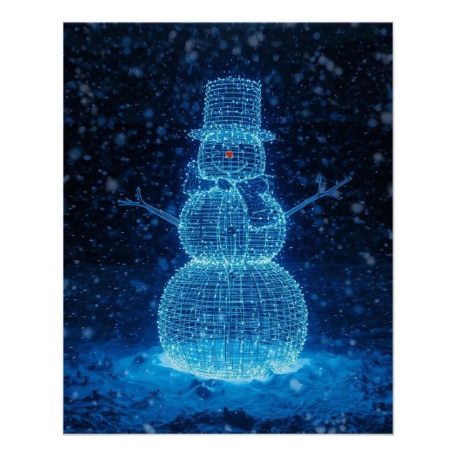 Christmas Winter Snowman Poster (Front)