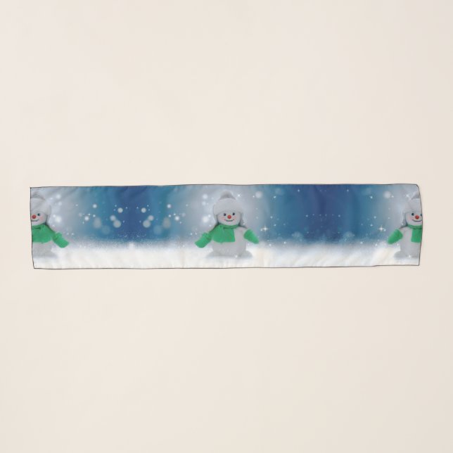 Christmas winter snowman SlipperyJoe green scarf m (Front (Horizontal))