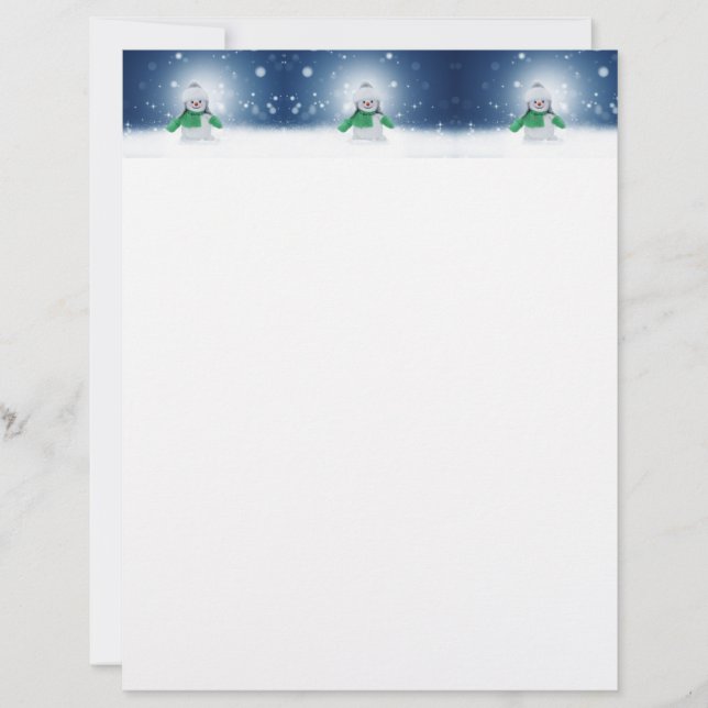 Christmas winter snowman SlipperyJoe green scarf m Letterhead (Front)