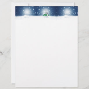 Christmas winter snowman SlipperyJoe green scarf m Letterhead