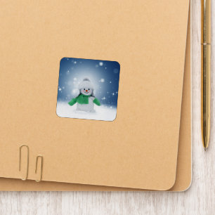 Christmas winter snowman SlipperyJoe green scarf m Patch