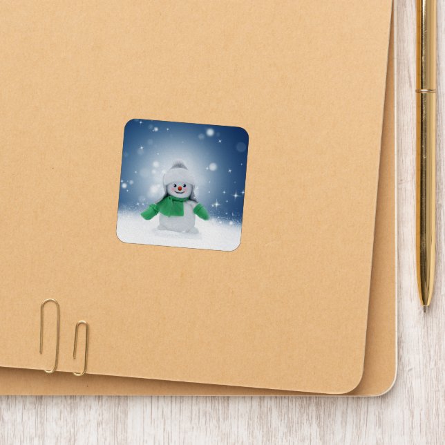 Christmas winter snowman SlipperyJoe green scarf m Patch (On Folder)