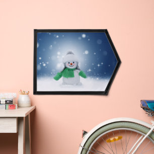 Christmas winter snowman SlipperyJoe green scarf m Pennant